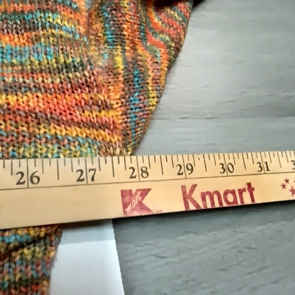 Easel los angeles Rainbow Multicolor Knit Sweater V Neck Boxy Oversized Medium - Picture 4 of 7